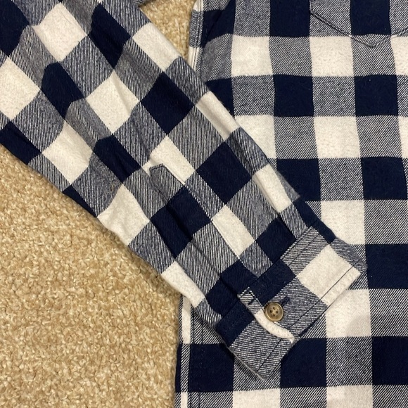 Hanna Andersson Navy Blue & White Buffalo Check Brushed Flannel In 100% Cotton - Picture 5 of 10